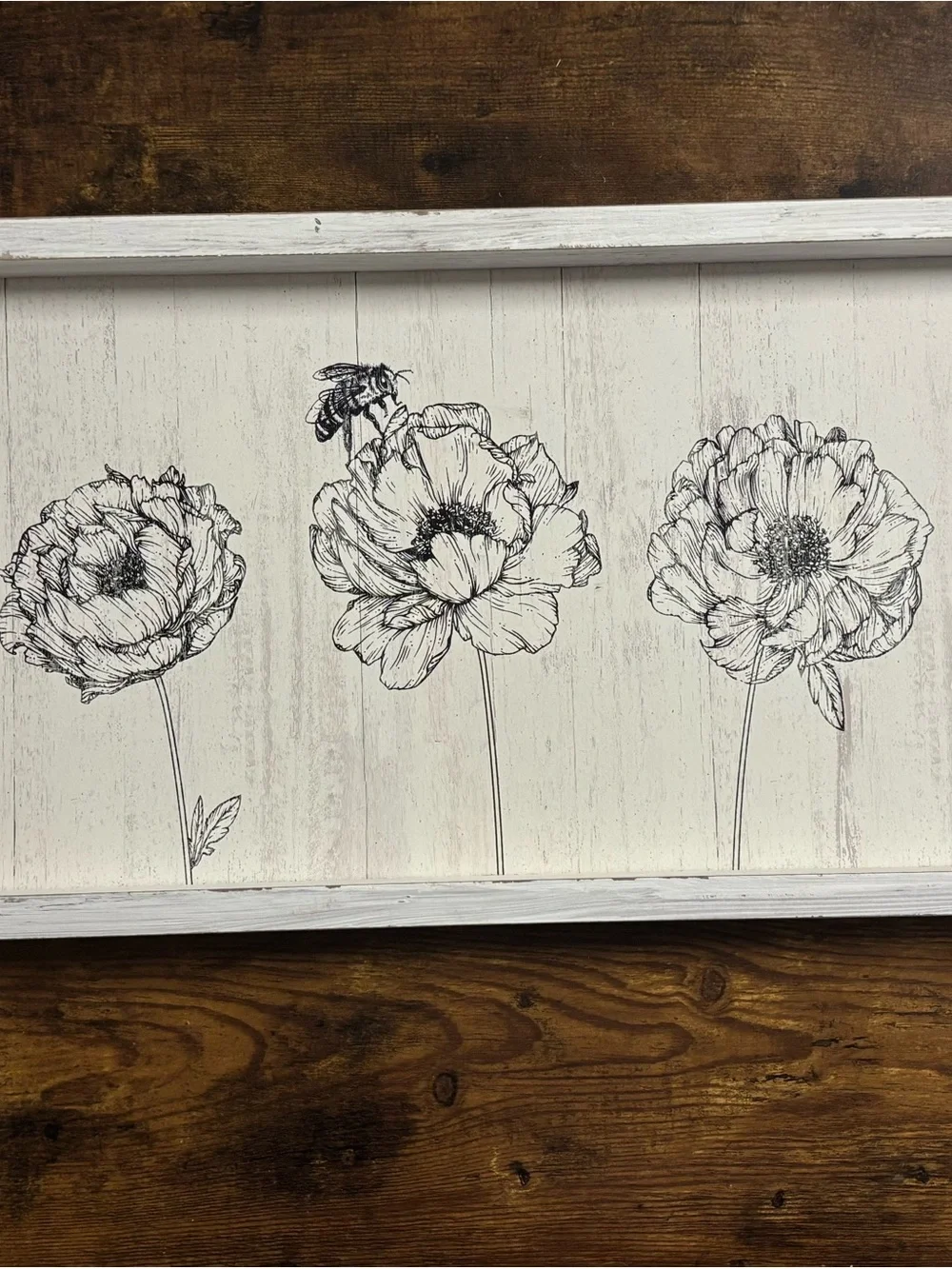 White Framed Floral Wall Art - Neutral Botanical Print
